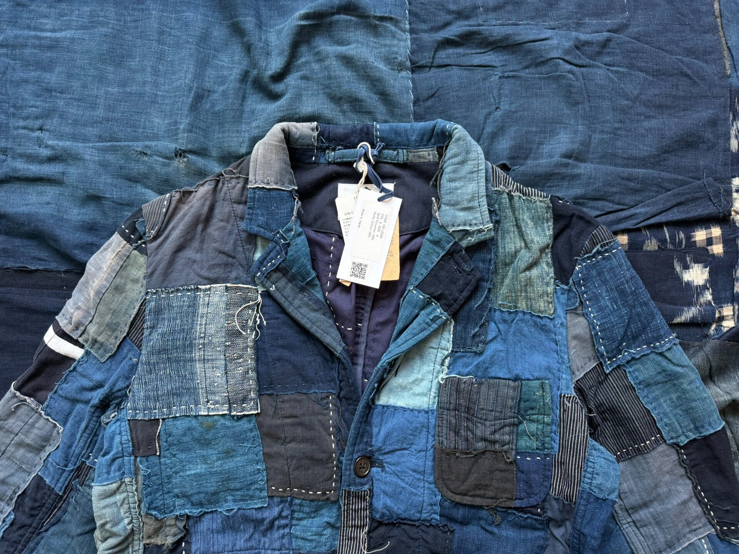 kuon 22AW patchwork jacket in blue
