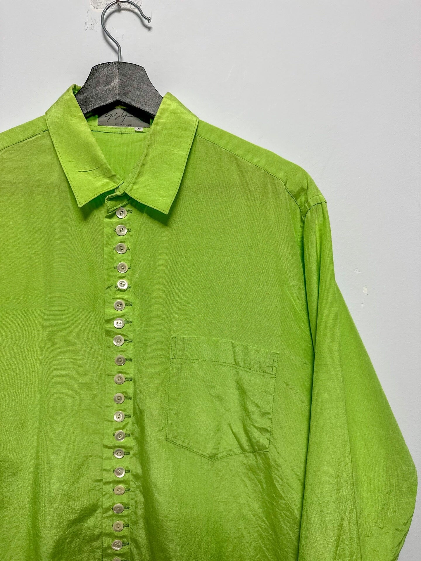 Yohji Yamamoto Green Button-Up Shirt