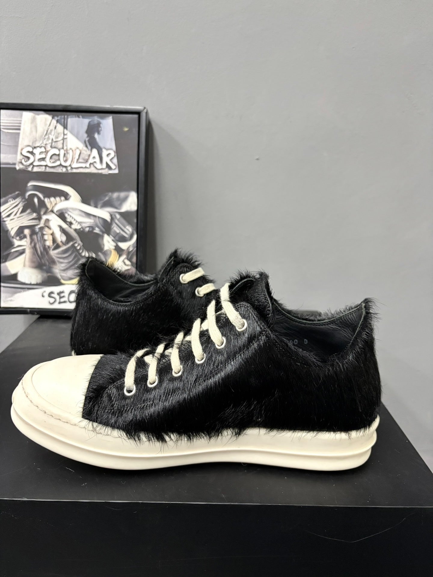 Rick Owens Horsehair High-Top Sneakers