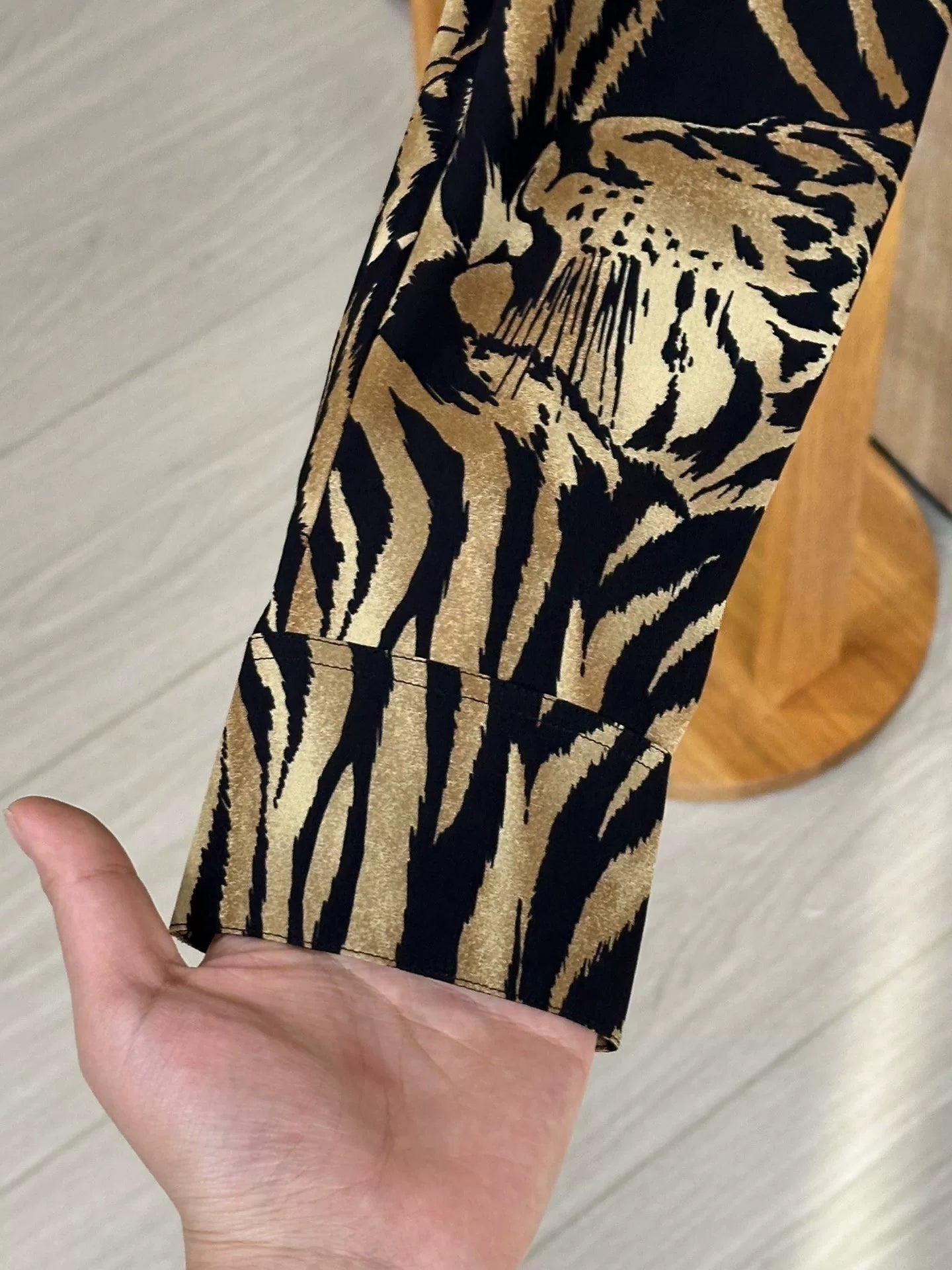 Saint Laurent Tiger-Print Silk Shirt