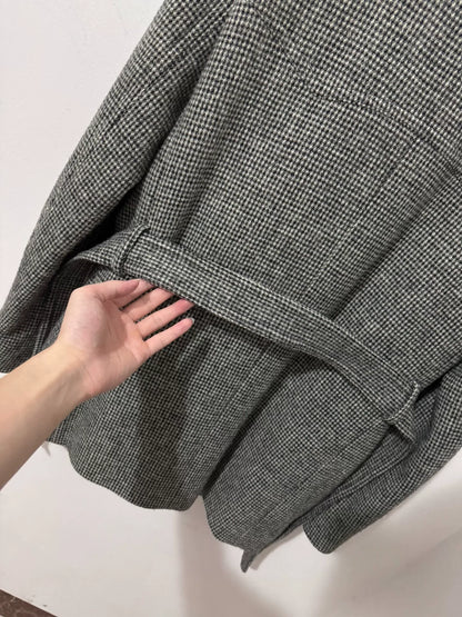 Saint Laurent Double-Breasted Check Coat