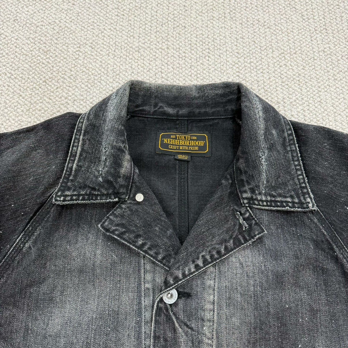 neighborhood scc coverall black denim jacket