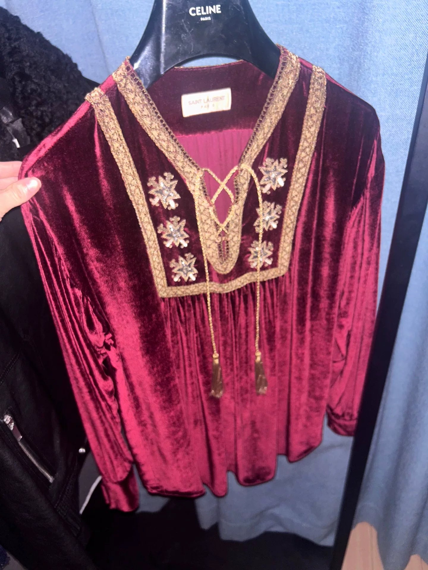 Saint Laurent Velvet Starburst Shirt