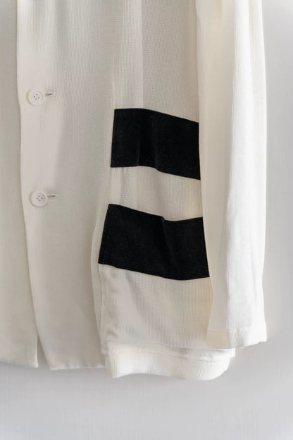 Yohji Yamamoto Velvet Reconstructed White Jacket