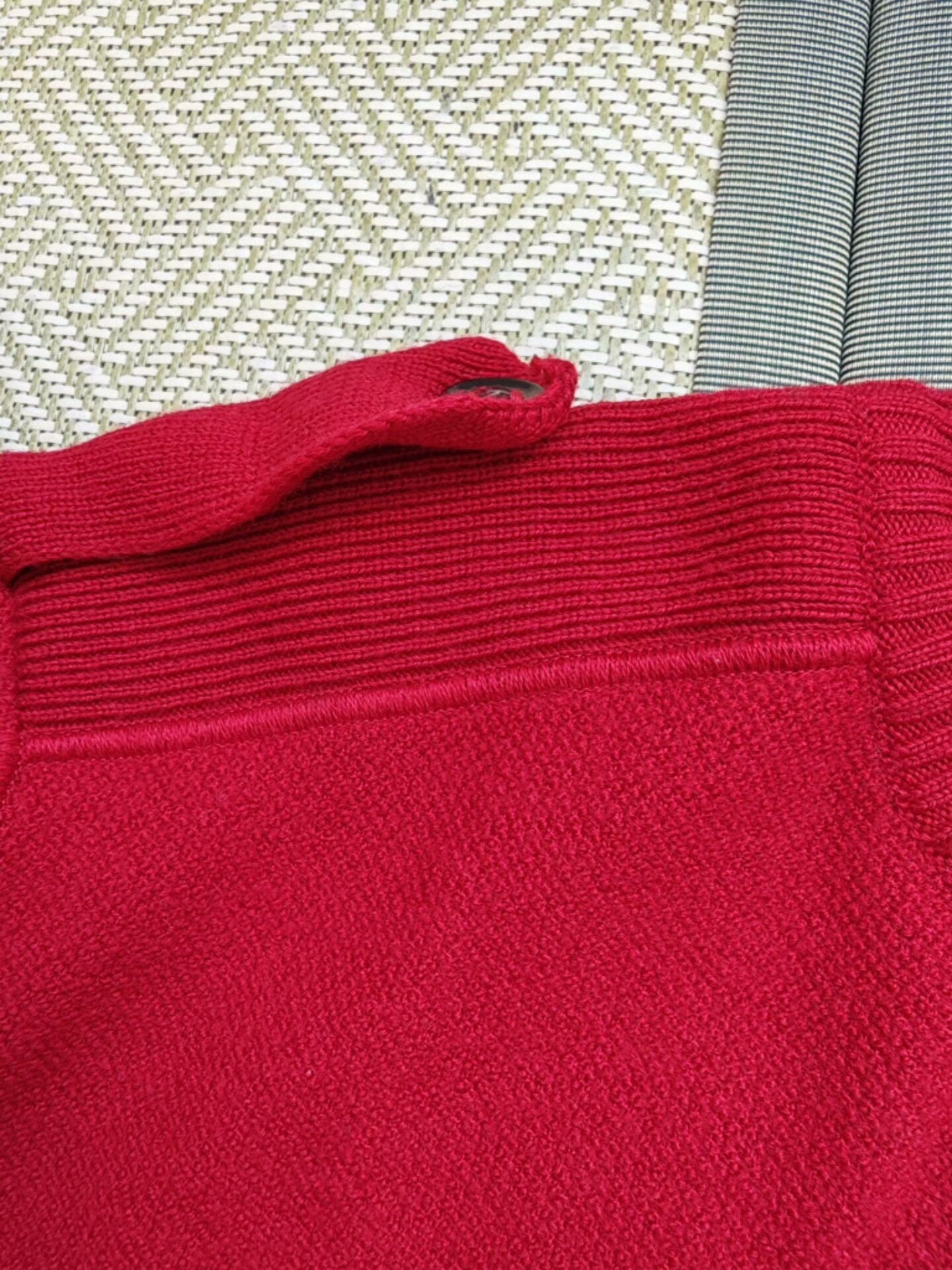 Burberry Red Military Style Wool Sweater