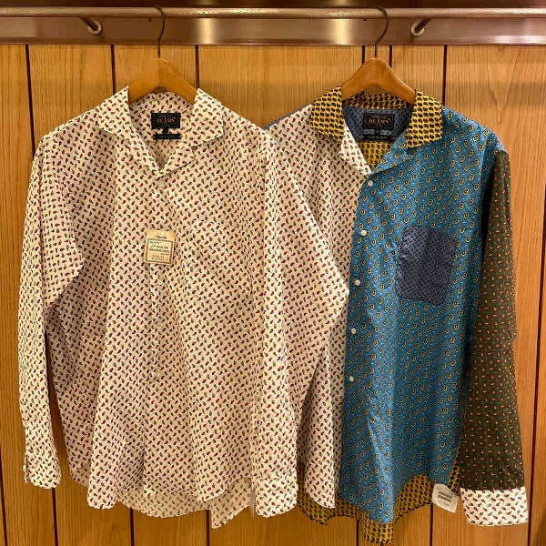 BEAMS PLUS Oversized Patchwork Retro Shirt