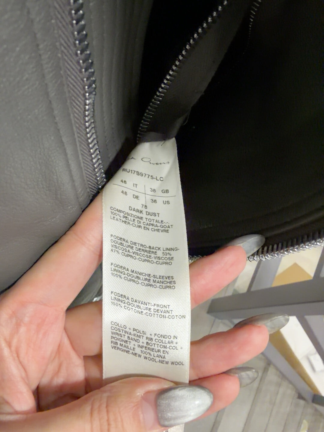 Rick Owens Leather Pilot Jacket