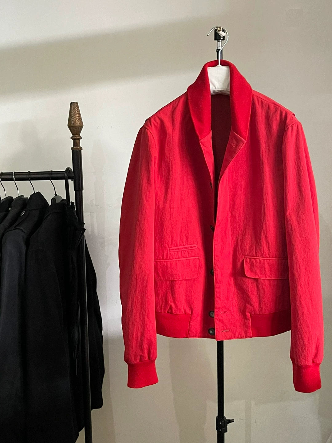 alexander mcqueen red varsity bomber jacket