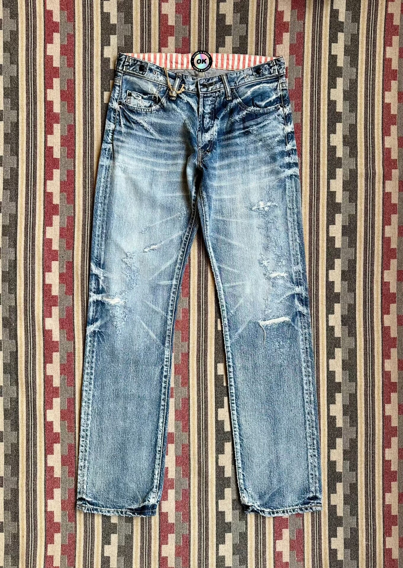 distressed blue denim jeans by Prps