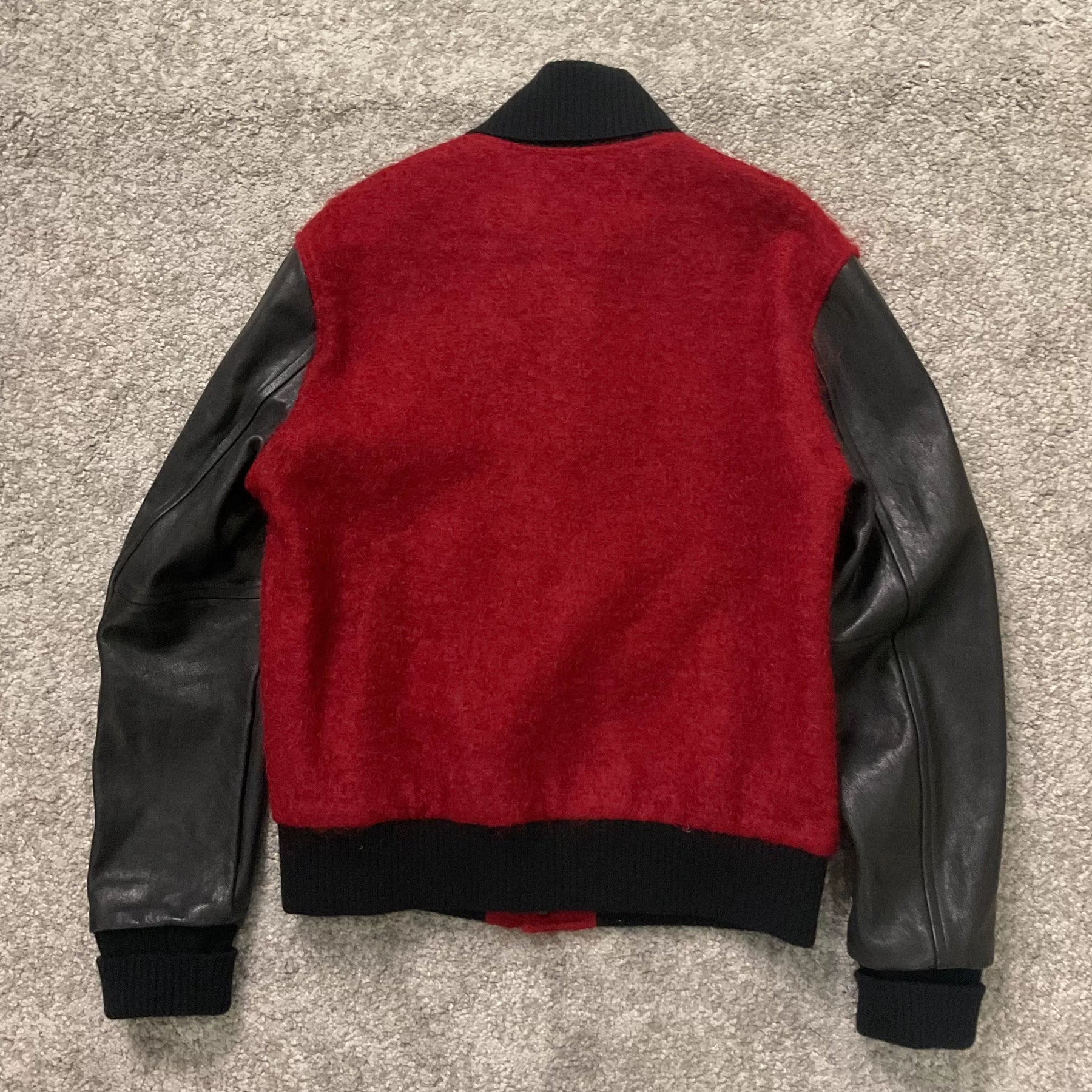 Saint Laurent Leather Sleeve Varsity Jacket