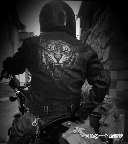 Ralph Lauren Vintage Waxed Tiger Biker Jacket