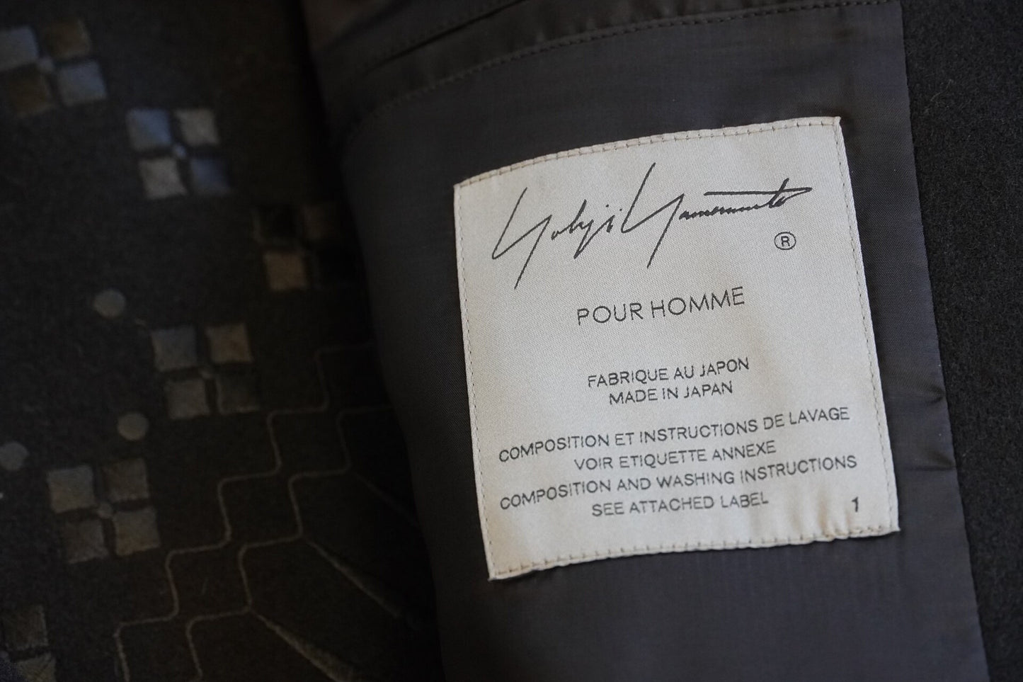 Yohji Yamamoto Black Embroidered Wool Jacket