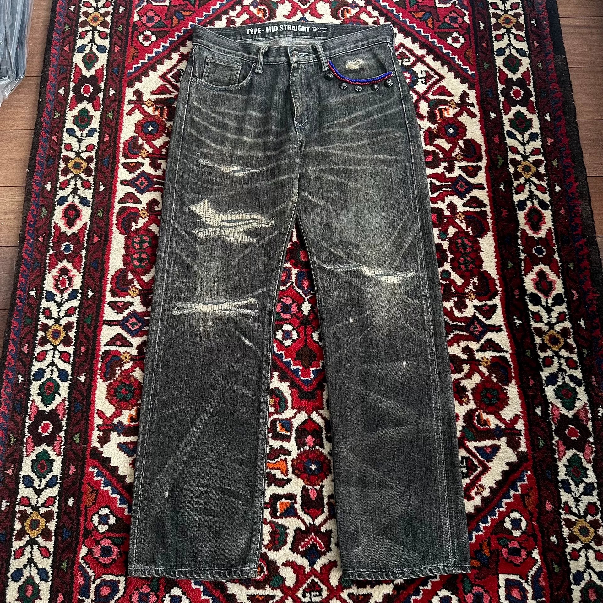 black denim pants from neighborhood