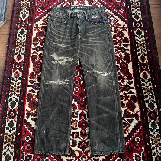 black denim pants from neighborhood