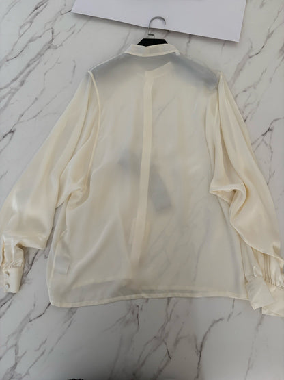 Saint Laurent Men's Beige Silk Shirt