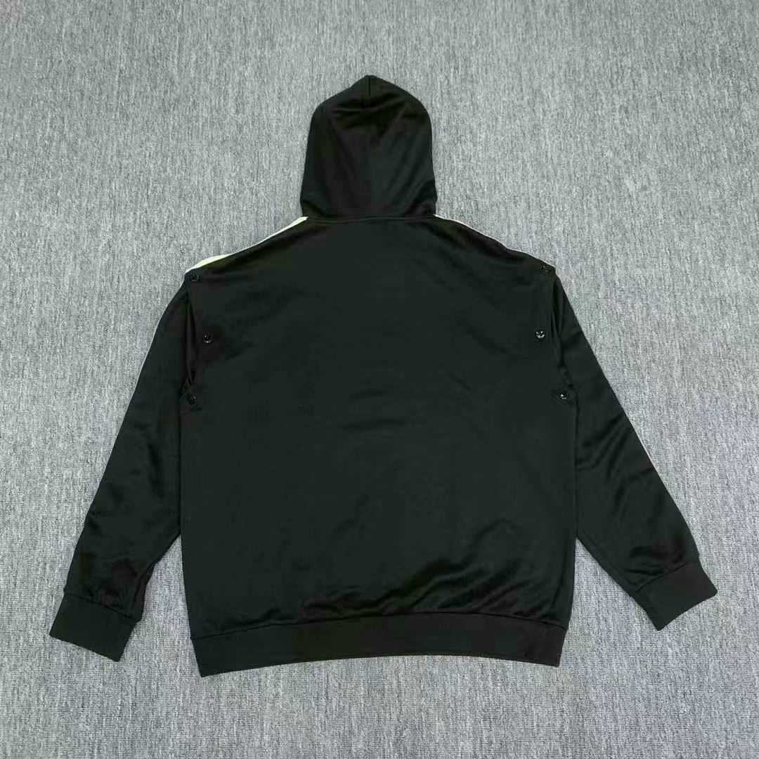 gucci black logo detachable hoodie sweatshirt
