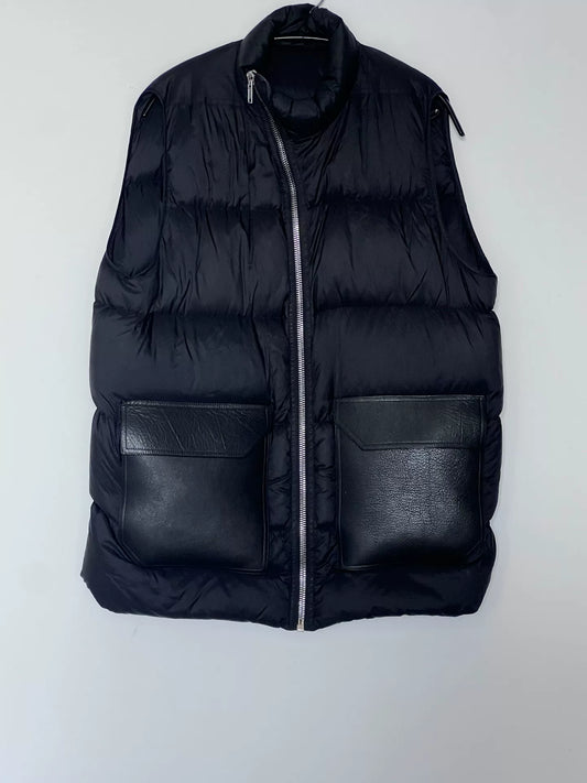 black puffer vest by Rick Owens