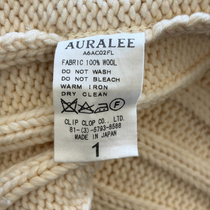 Auralee Belted Wool Knit Coat