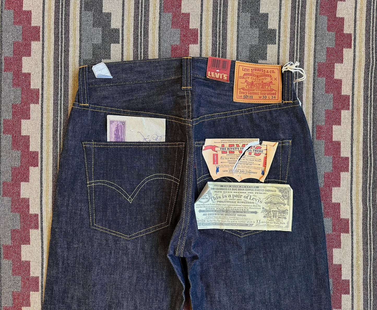 levi's lvc 1947 501xx raw denim jeans