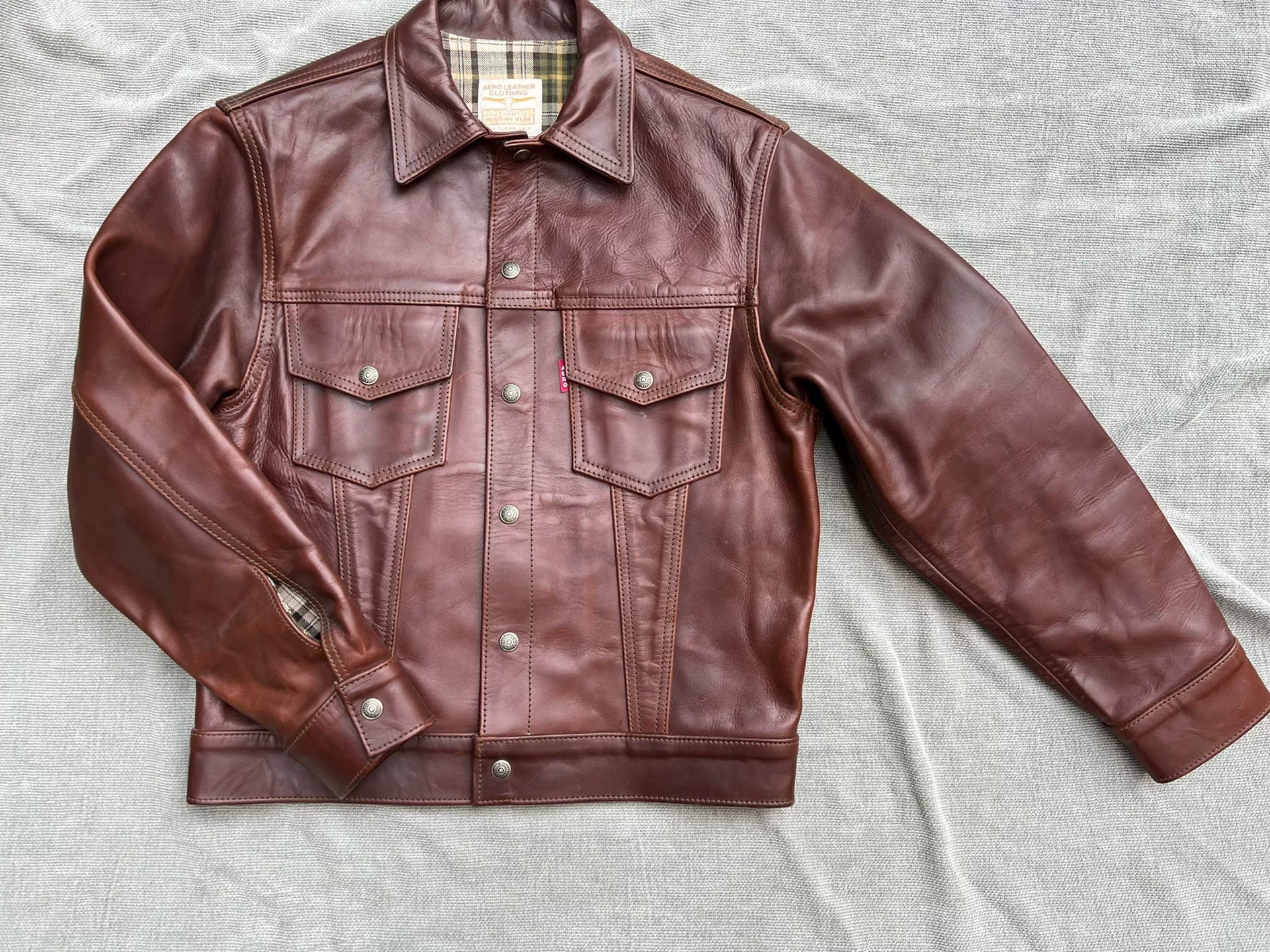 Aero Leather Brown Custom Jacket