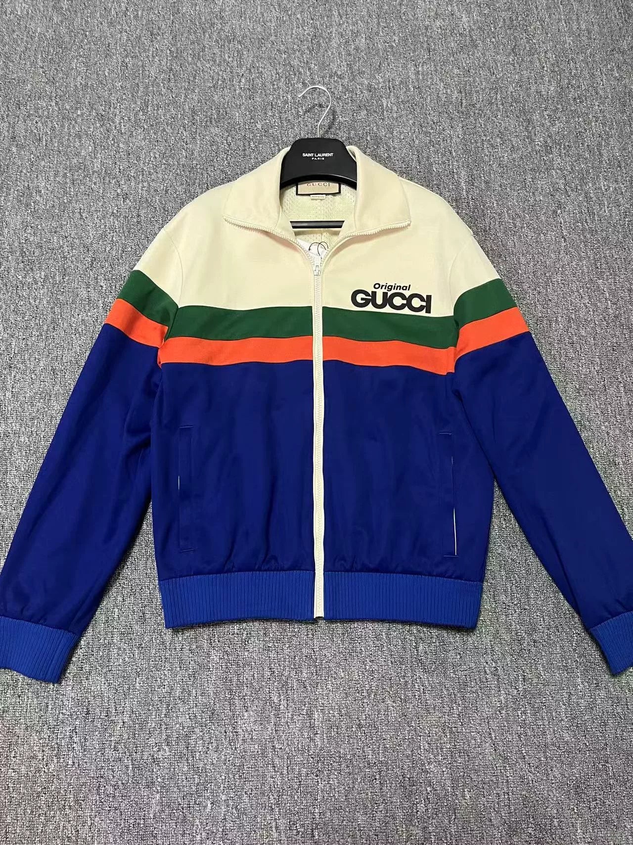 Gucci Colorblock Logo Casual Zip Jacket