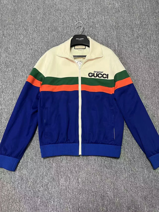 Gucci Colorblock Logo Casual Zip Jacket