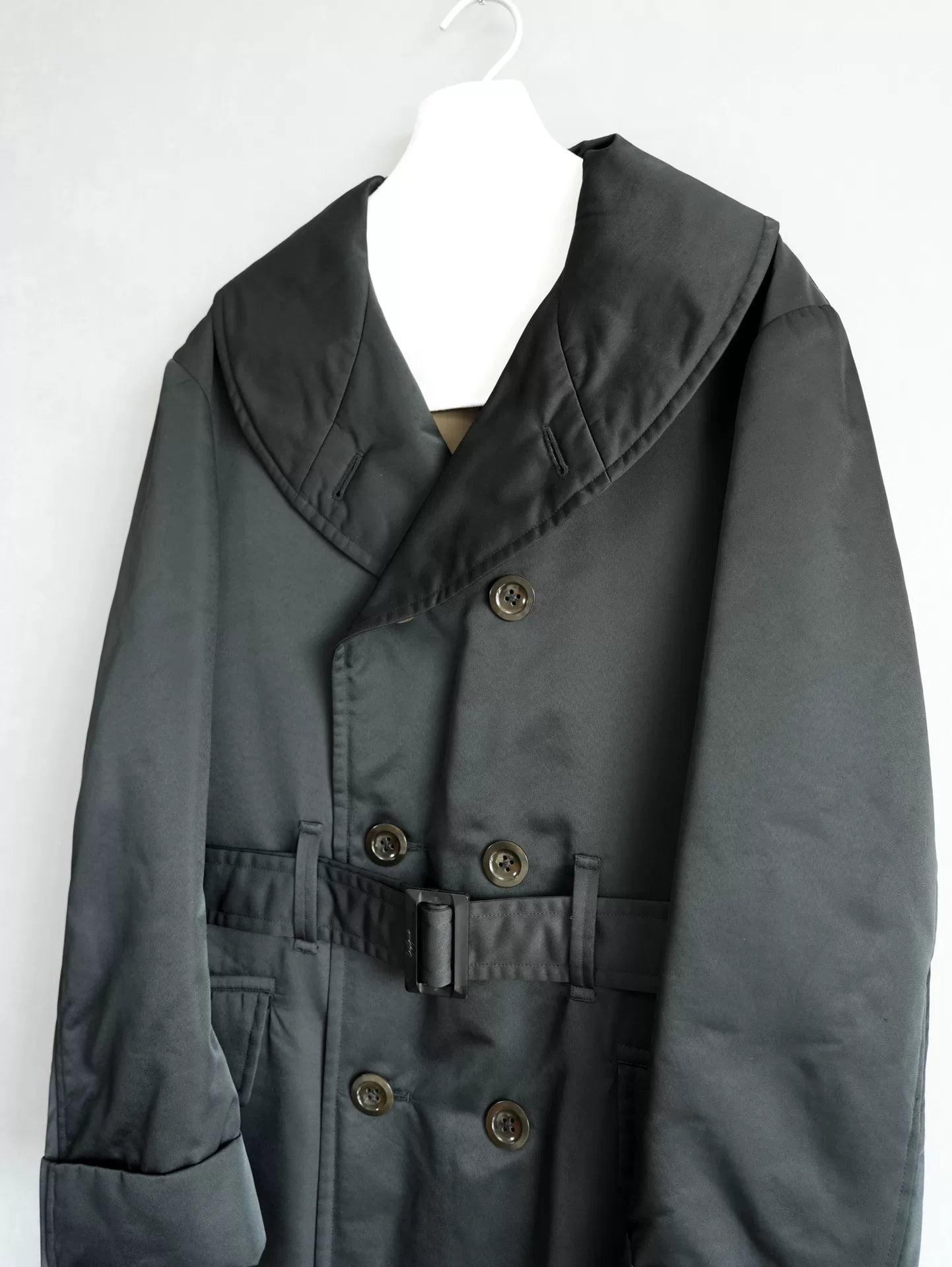 Yohji Yamamoto Black Overcoat with High Collar