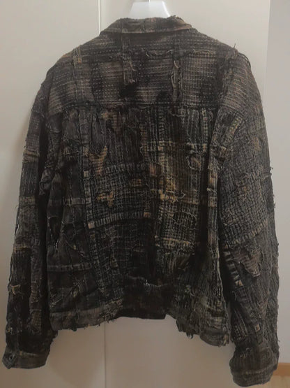 Kapital Black Denim Jacket with Classic Buttons