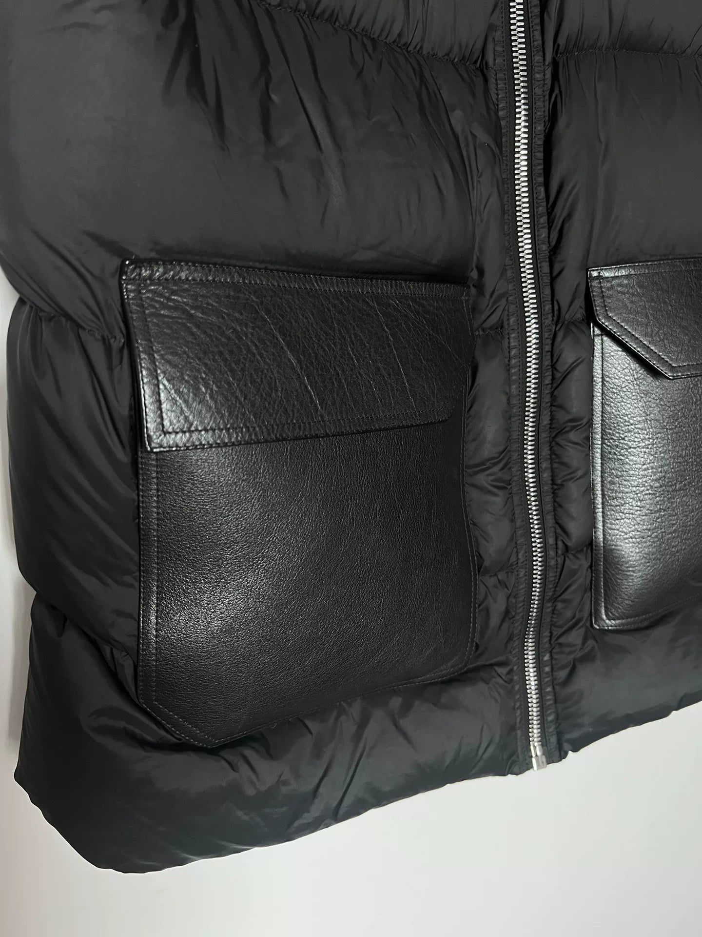black puffer vest by Rick Owens