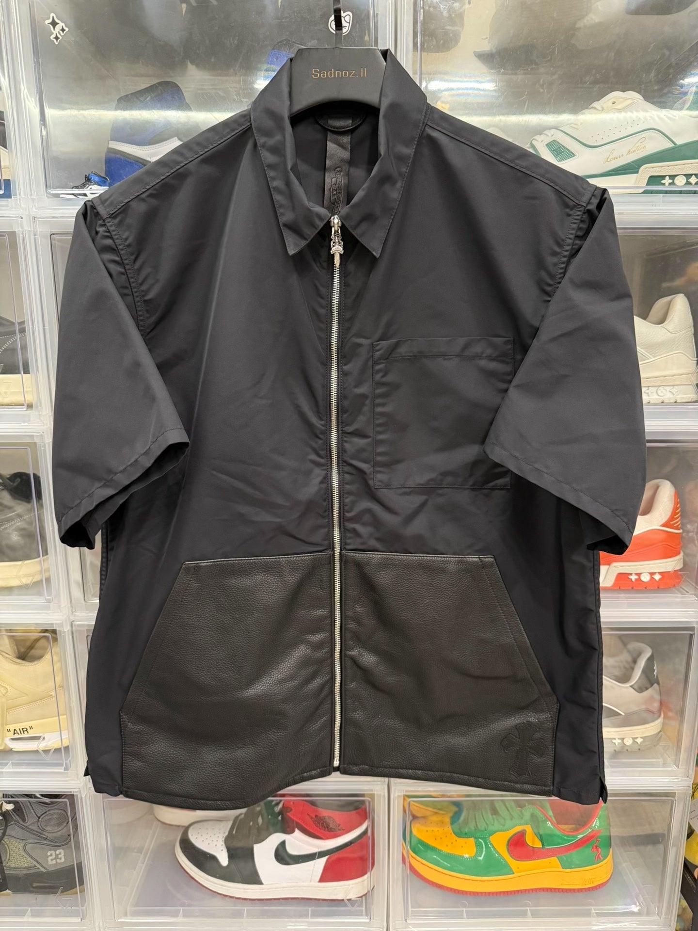Chrome Hearts Nylon Leather Sword Zip Shirt