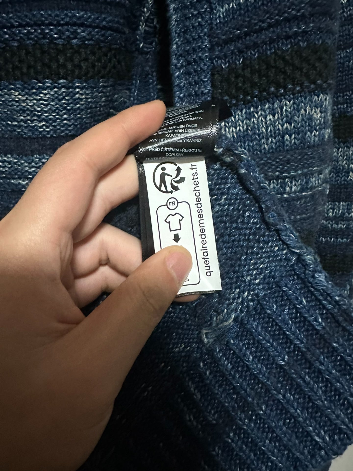 RRL Indigo Dyed Shawl Collar Zip Cardigan