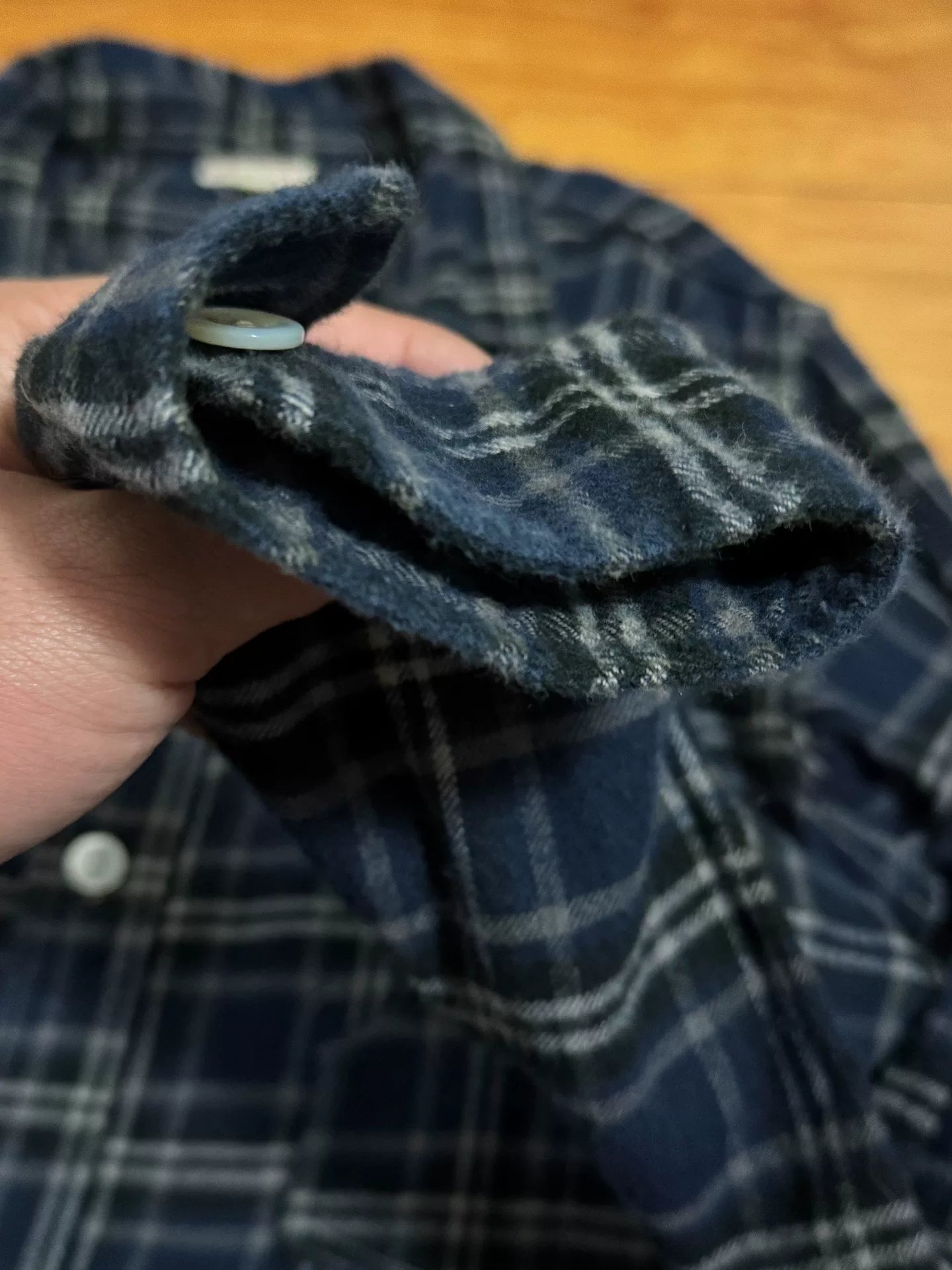 Navy Gray Flannel Shirt Size 16