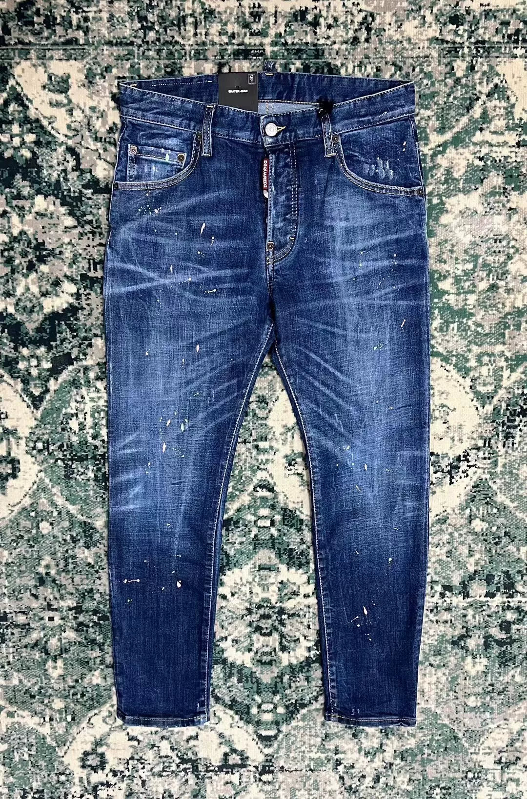 dsquared2 blue washed denim skater pants