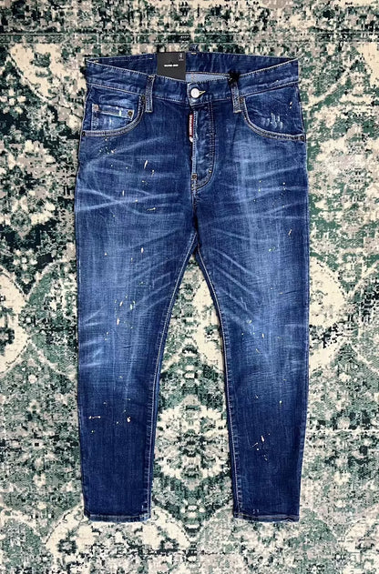 dsquared2 blue washed denim skater pants