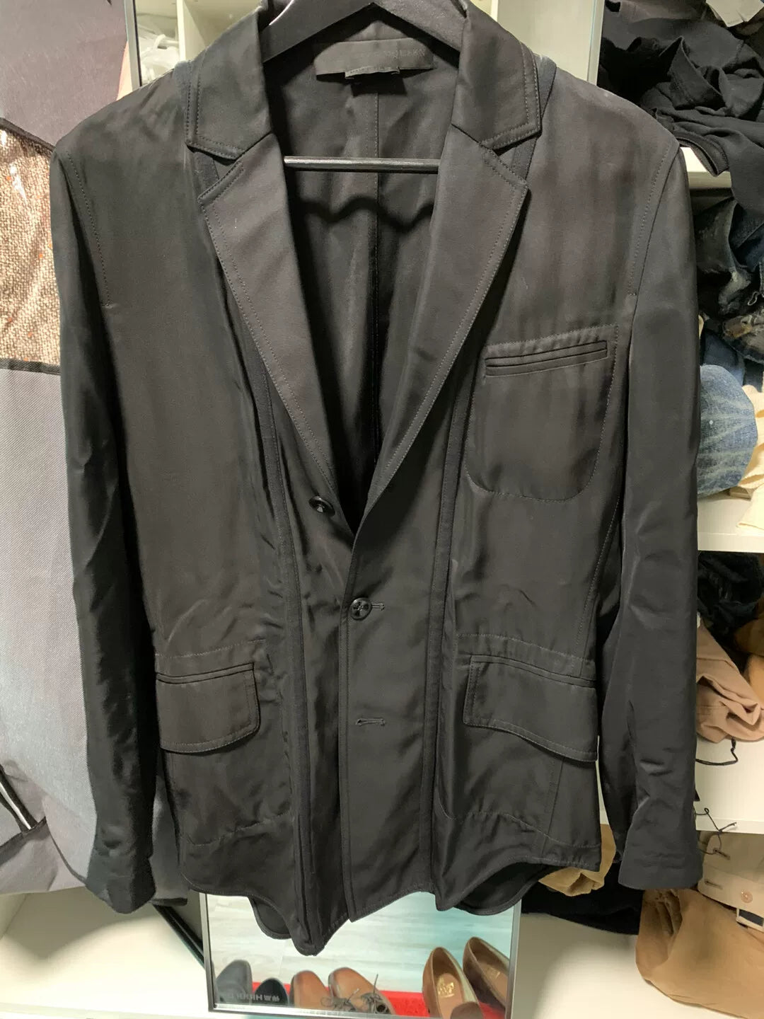 alexander mcqueen lightweight coat in black size 46