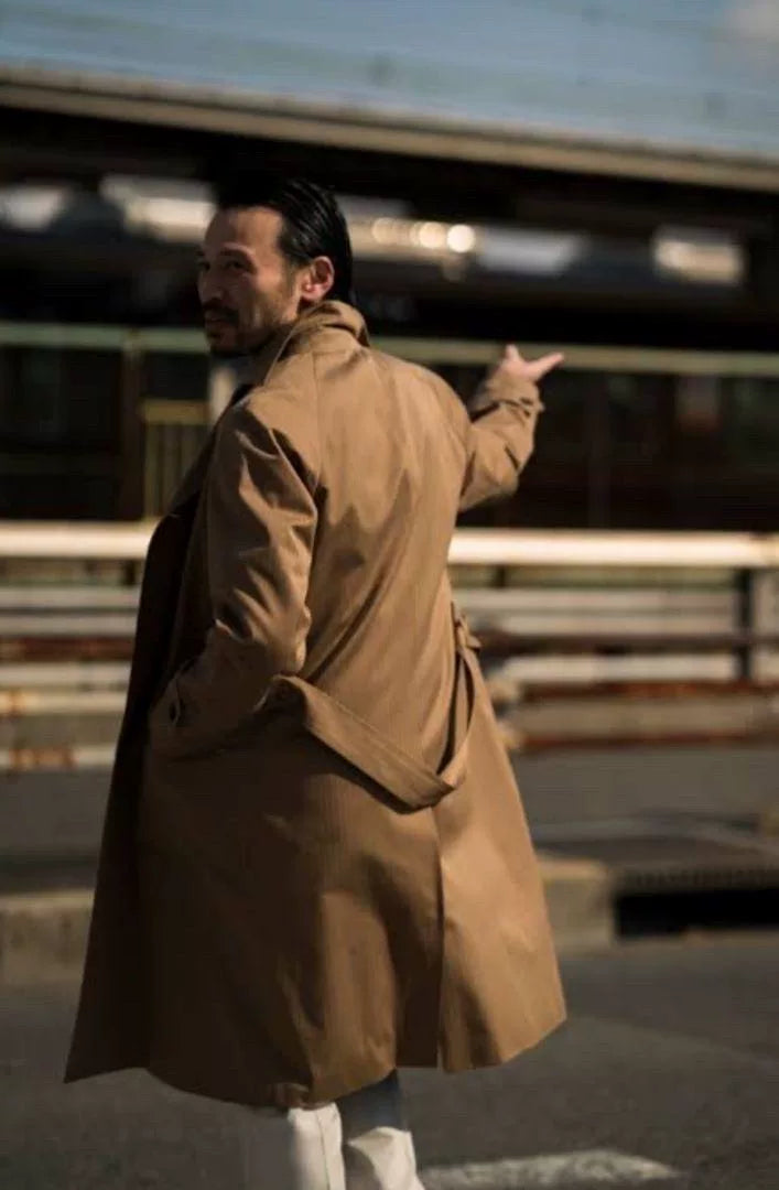 stylish beige long coat for men