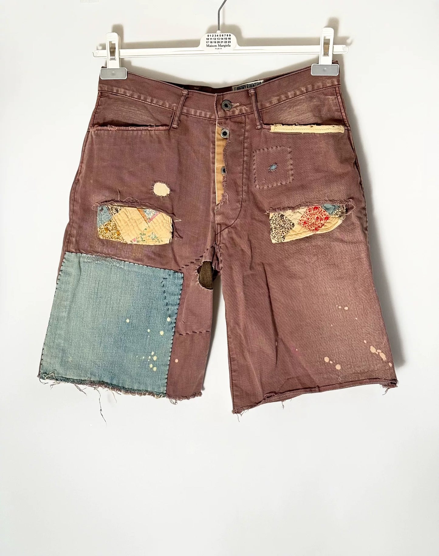 Kapital Patchwork Distressed Shorts