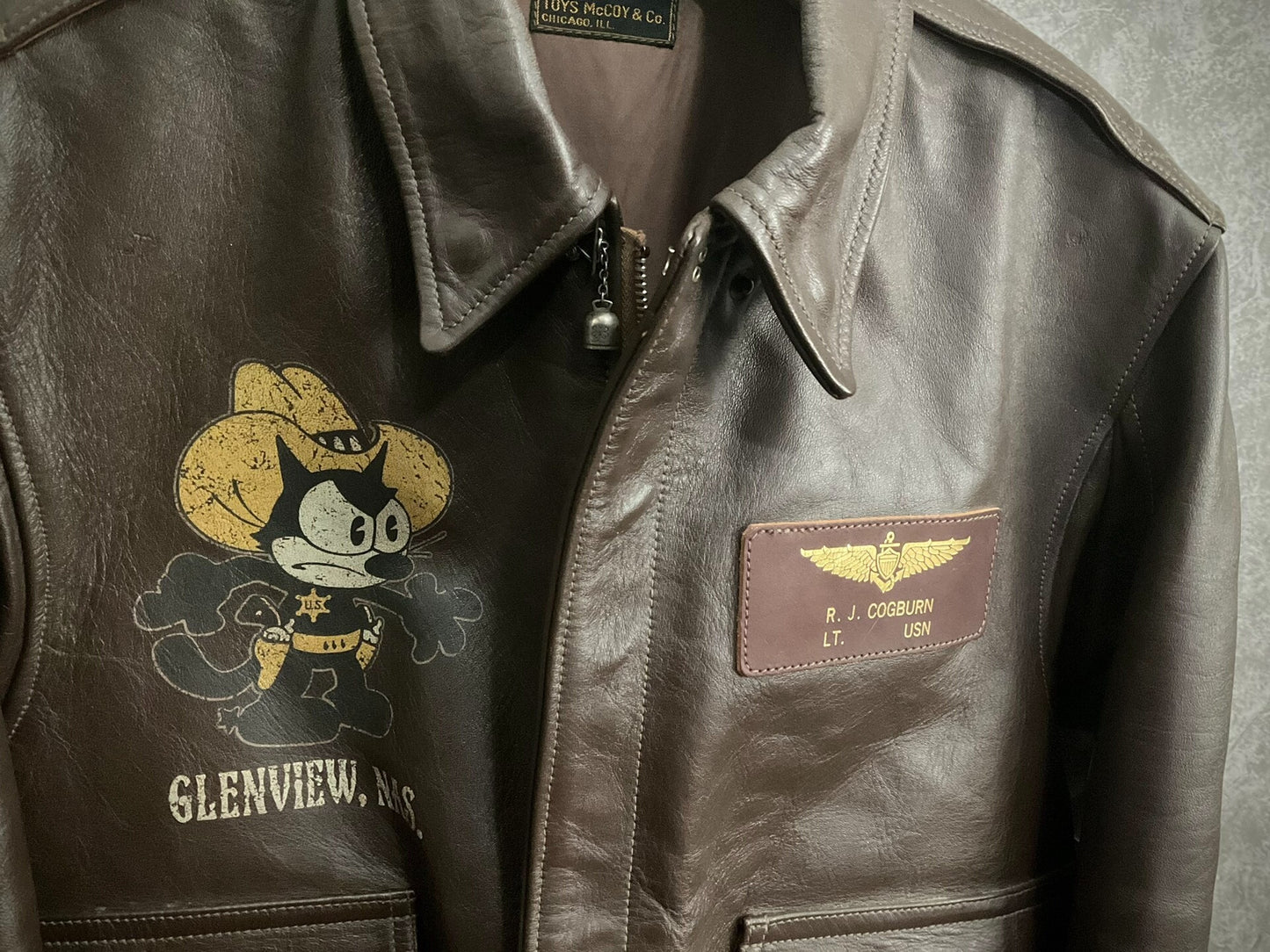 toys mccoy a2 pilot jacket with character design