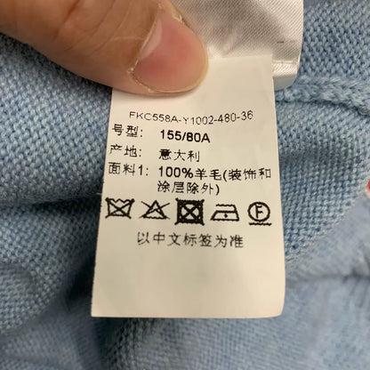thom browne light blue striped wool cardigan