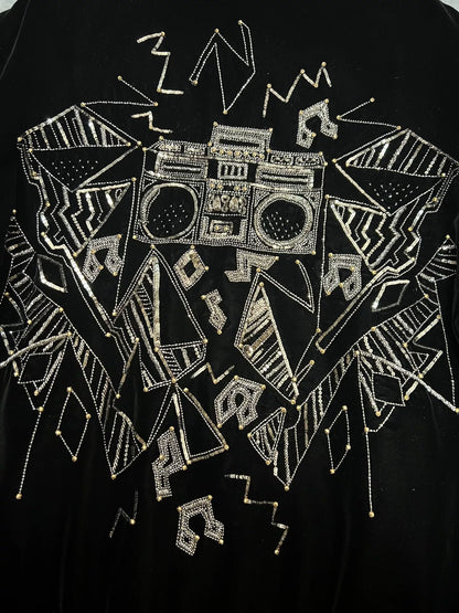 Saint Laurent Black Velvet Bomber Jacket