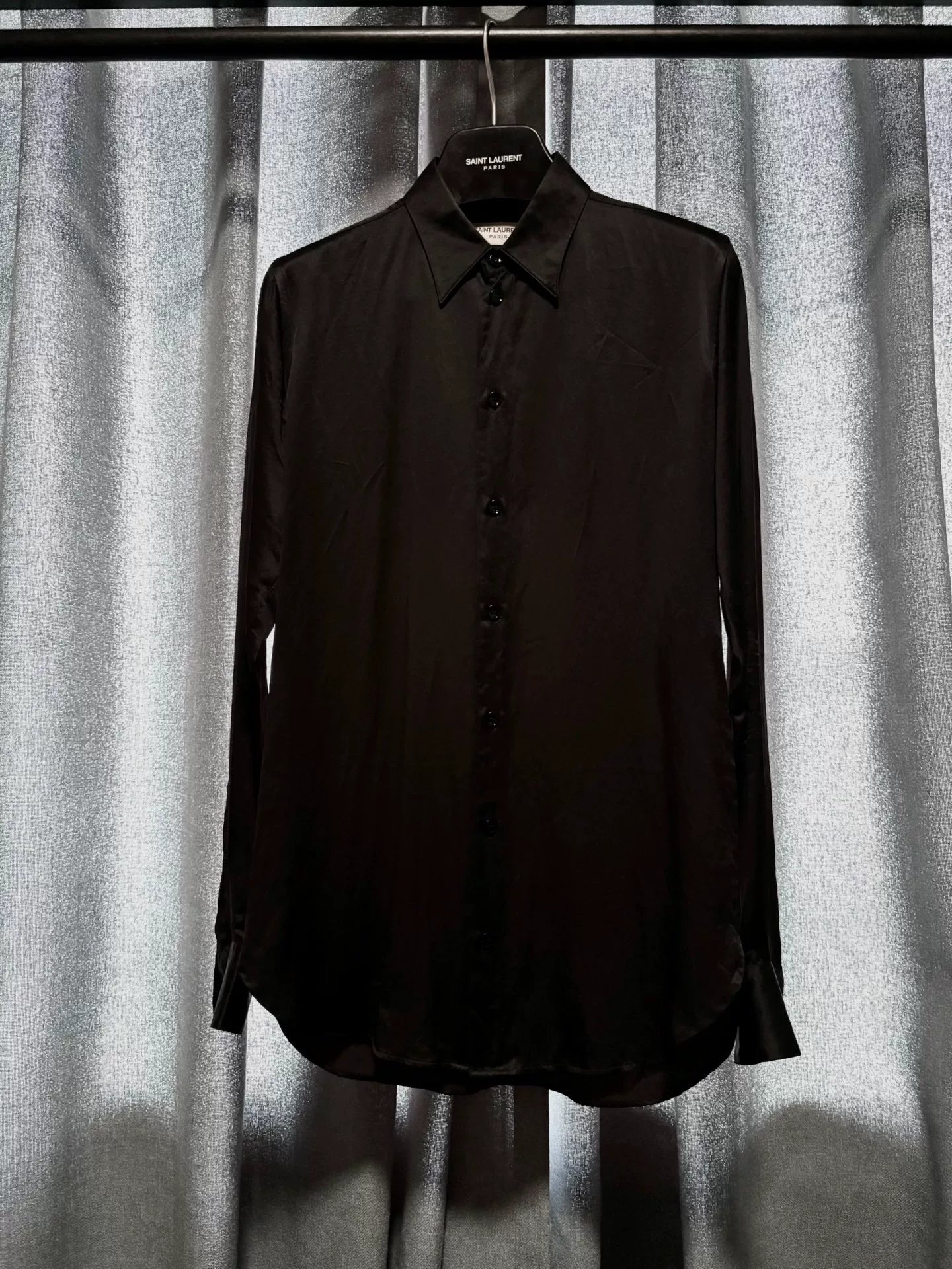 Saint Laurent Black Silk Shirt Size 37