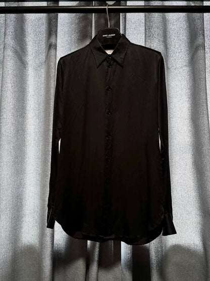 Saint Laurent Black Silk Shirt Size 37