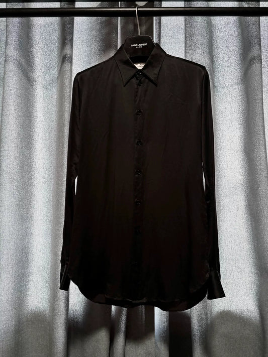 Saint Laurent Black Silk Shirt Size 37