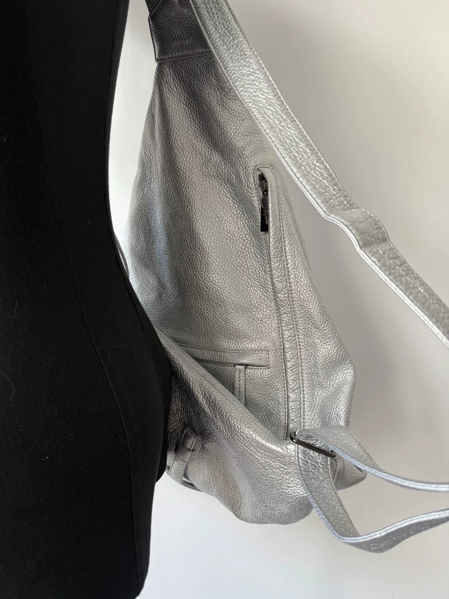Yohji Yamamoto Silver Leather Backpack