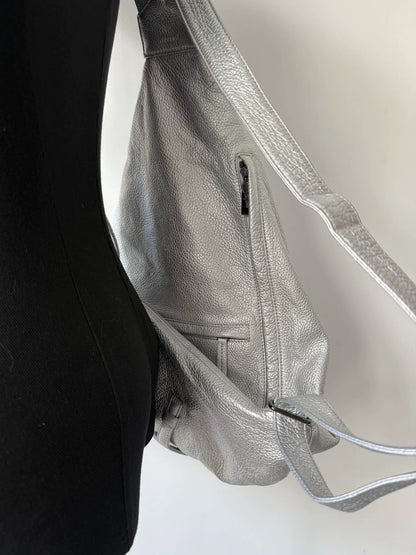Yohji Yamamoto Silver Leather Backpack