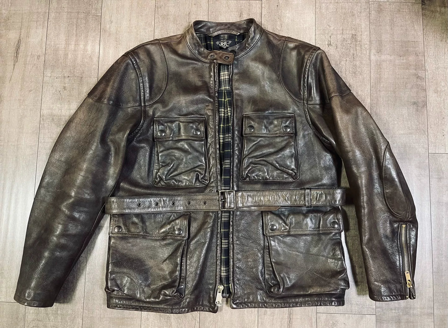 RRL Heavy Leather Hunting Jacket