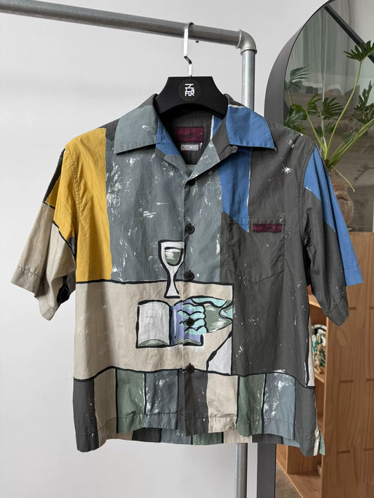 PRADA SS16 Oil Painting Short Sleeve Shirt