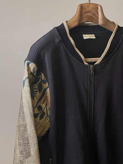 drapes van noten floral knit baseball jacket