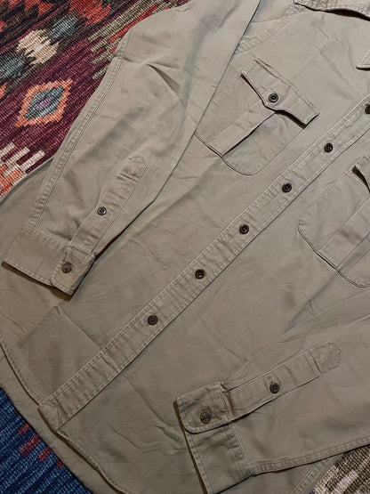 RALPH LAUREN Khaki Puppy Print Military Shirt