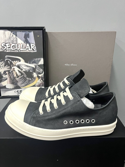Rick Owens 26SS Washed Leather Low-Top Sneakers